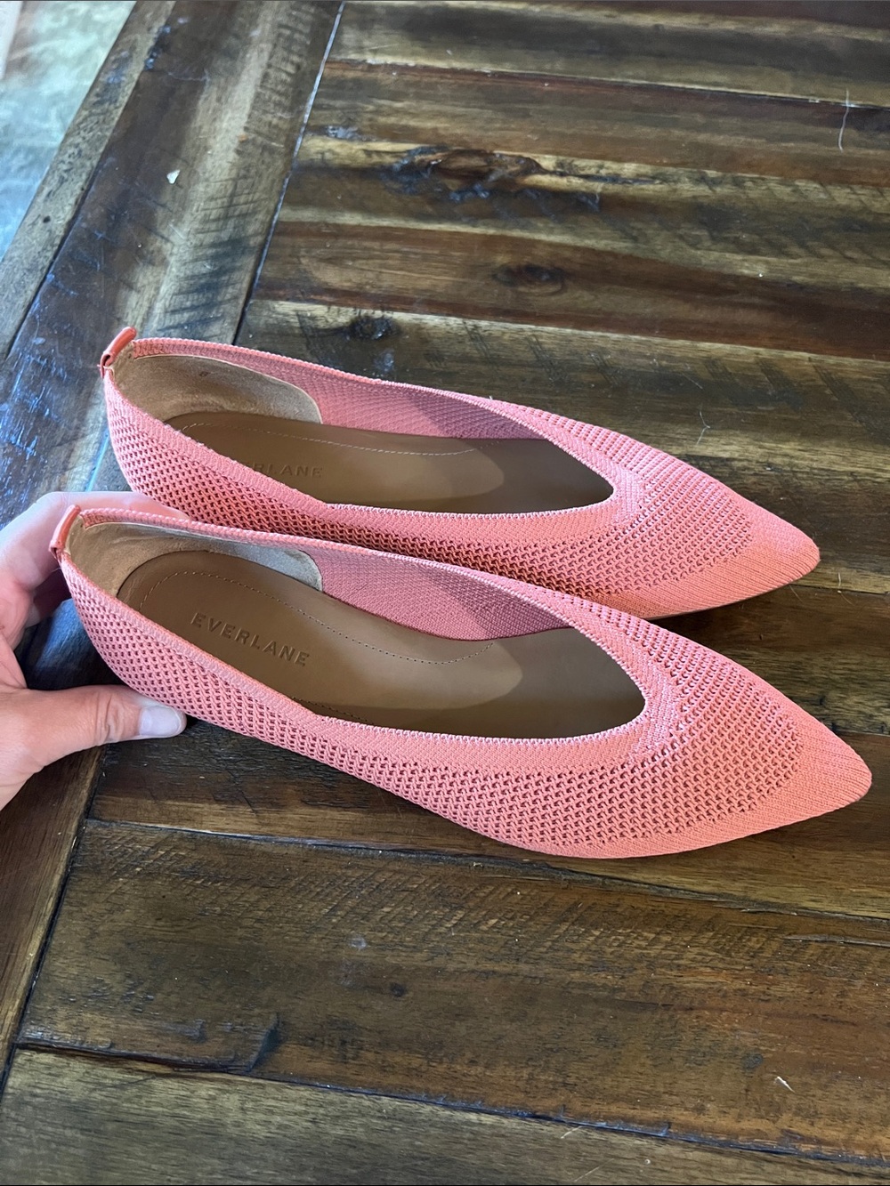 Everlane coral colored flats